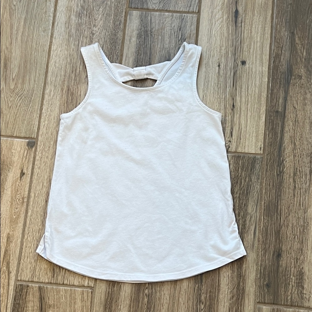 White Sleeveless Bow Back Top Size 7